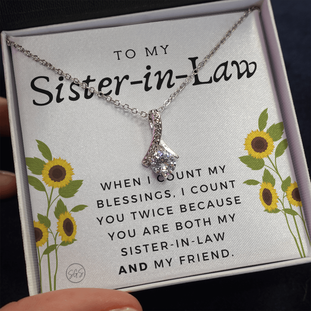 Sister-in-Law Gifts | Husband's Sister, Wife's Sister, Christmas Gift for Sister in Law, Birthday, Wedding, Future Sister Necklace 1103dBA