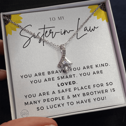 Sister-in-Law Gifts | Husband's Sister, Wife's Sister, Christmas Gift for Sister in Law, Birthday, Wedding, Future Sister Necklace 1103hBA