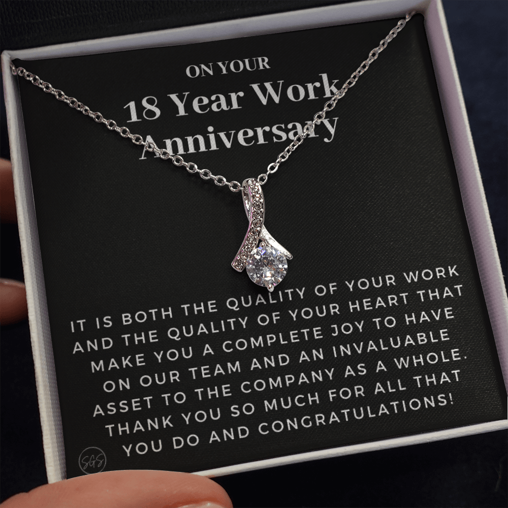 18 Year Job Anniversary Gift | Thank You Gift from Boss, Employee Work Appreciation, Co-Worker, Congrats, Years of Service AN18B