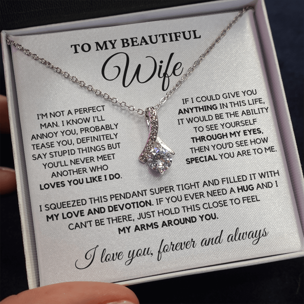 Romantic Gift for Wife - No One Loves You Like I Do | Anniversary Gift from Husband, Valentine's Day Present, Alluring Beauty Necklace