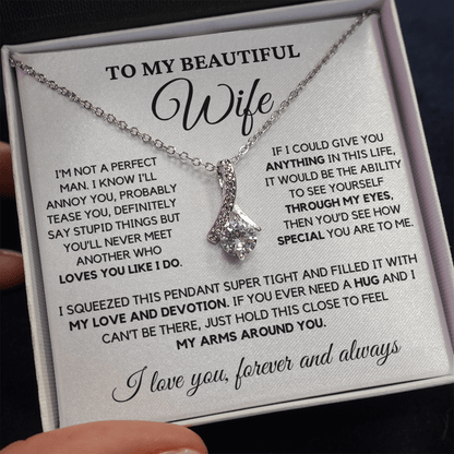 Romantic Gift for Wife - No One Loves You Like I Do | Anniversary Gift from Husband, Valentine's Day Present, Alluring Beauty Necklace