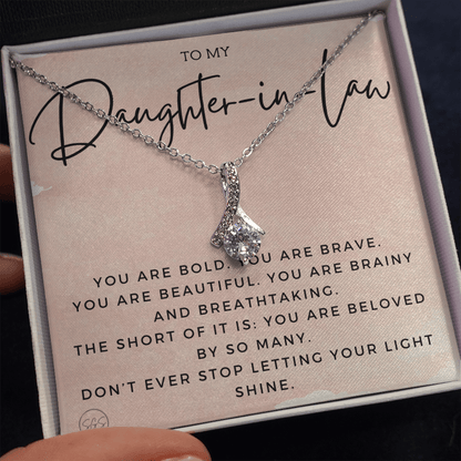 Daughter in Law Gift | Future DIL, Bonus Daughter, From Mother in Law, Father in Law, In Laws, For the Bride, Son's Wife, Fiance 1012DILhbA