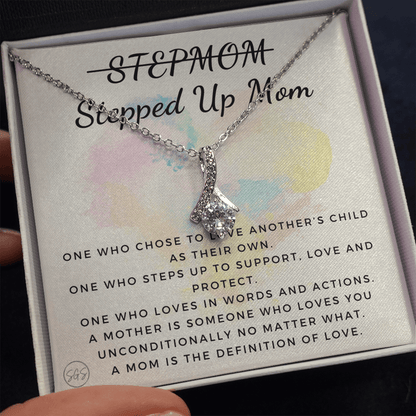 Stepped Up Mom | Gift for Stepmom, Bonus Mom, Stepmother, Grandma, Second Mama, From Step Daughter Son, Christmas, Birthday, Foster 1026eB