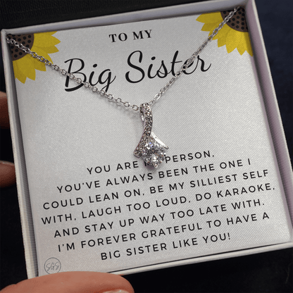 Big Sister Gift | Necklace for Older Sister, Christmas Idea, Birthday Present from Younger Sister, Best Big Sis, Heartfelt & Cute 1111dBA