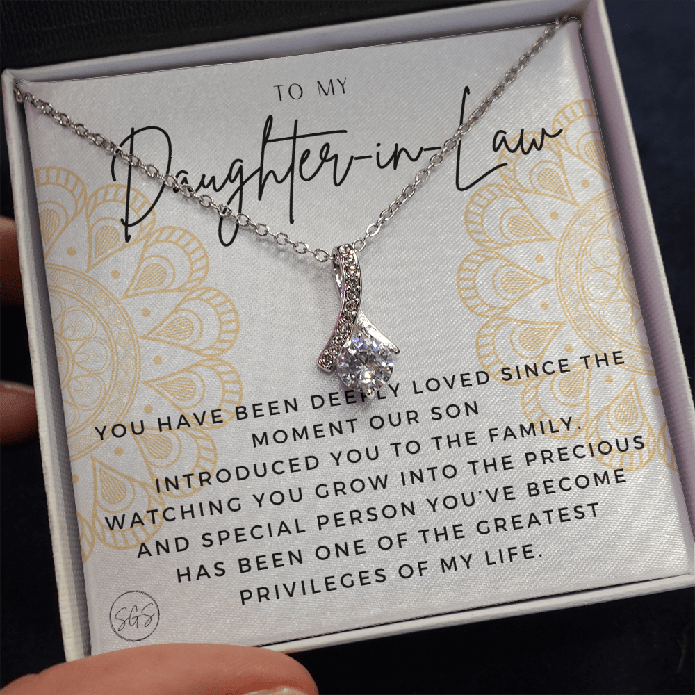 Daughter in Law Gift | Future DIL, Bonus Daughter, From Mother in Law, Father in Law, In Laws, For the Bride, Son's Wife, Fiance 1012DILfbA