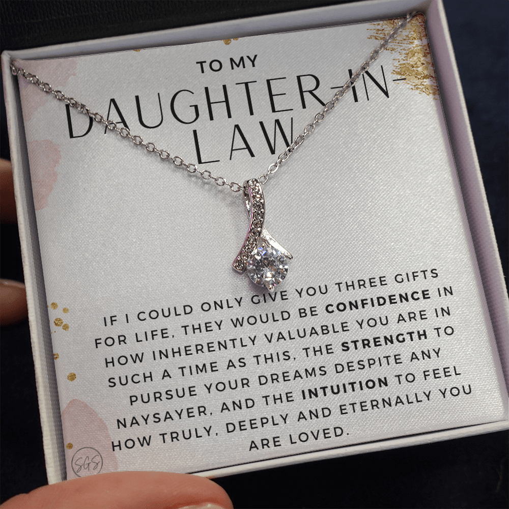 Daughter in Law Gift | Future DIL, Bonus Daughter, From Mother in Law, Father in Law, In Laws, For the Bride, Son's Wife, Fiance 1012DILcbA