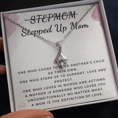 Stepped Up Mom | Gift for Stepmom, Bonus Mom, Stepmother, Grandma, Second Mama, From Step Daughter Son, Christmas, Birthday, Foster 1026fB