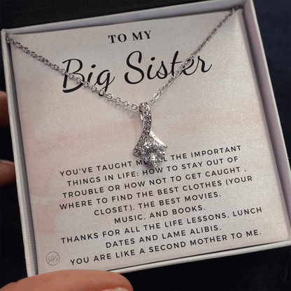 Big Sister Gift | Necklace for Older Sister, Christmas Idea, Birthday Present from Younger Sister, Best Big Sis, Heartfelt & Cute 1111eBA
