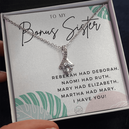 Bonus Sister Gift | Sister in Law Gift, Best Friend Necklace, Roommate, Step Sister, Christian, Birthday 25th, 16th, 30th, Christmas 1104gBA