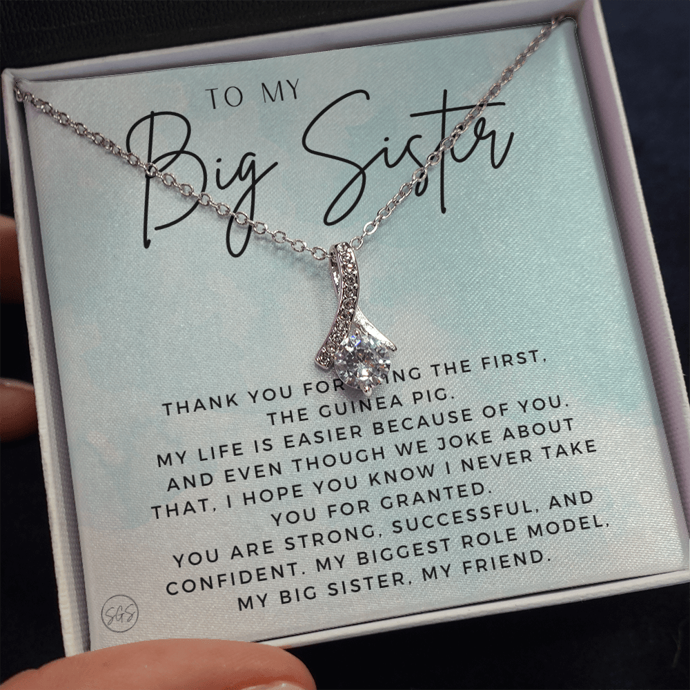 Big Sister Gift | Necklace for Older Sister, Christmas Idea, Birthday Present from Younger Sister, Best Big Sis, Heartfelt & Cute 1111iBA