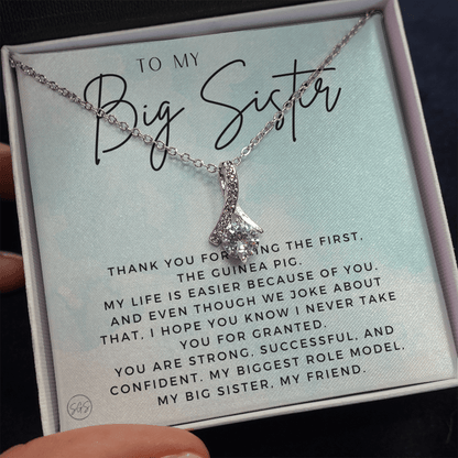Big Sister Gift | Necklace for Older Sister, Christmas Idea, Birthday Present from Younger Sister, Best Big Sis, Heartfelt & Cute 1111iBA