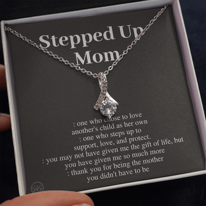 Stepped Up Mom | Gift for Stepmom, Bonus Mom, Stepmother, Grandma, Second Mama, From Step Daughter Son, Christmas, Birthday, Foster 1105aB