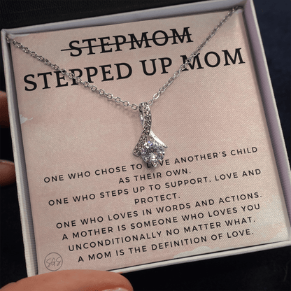 Stepped Up Mom | Gift for Stepmom, Bonus Mom, Stepmother, Grandma, Second Mama, From Step Daughter Son, Christmas, Birthday, Foster 1026dB