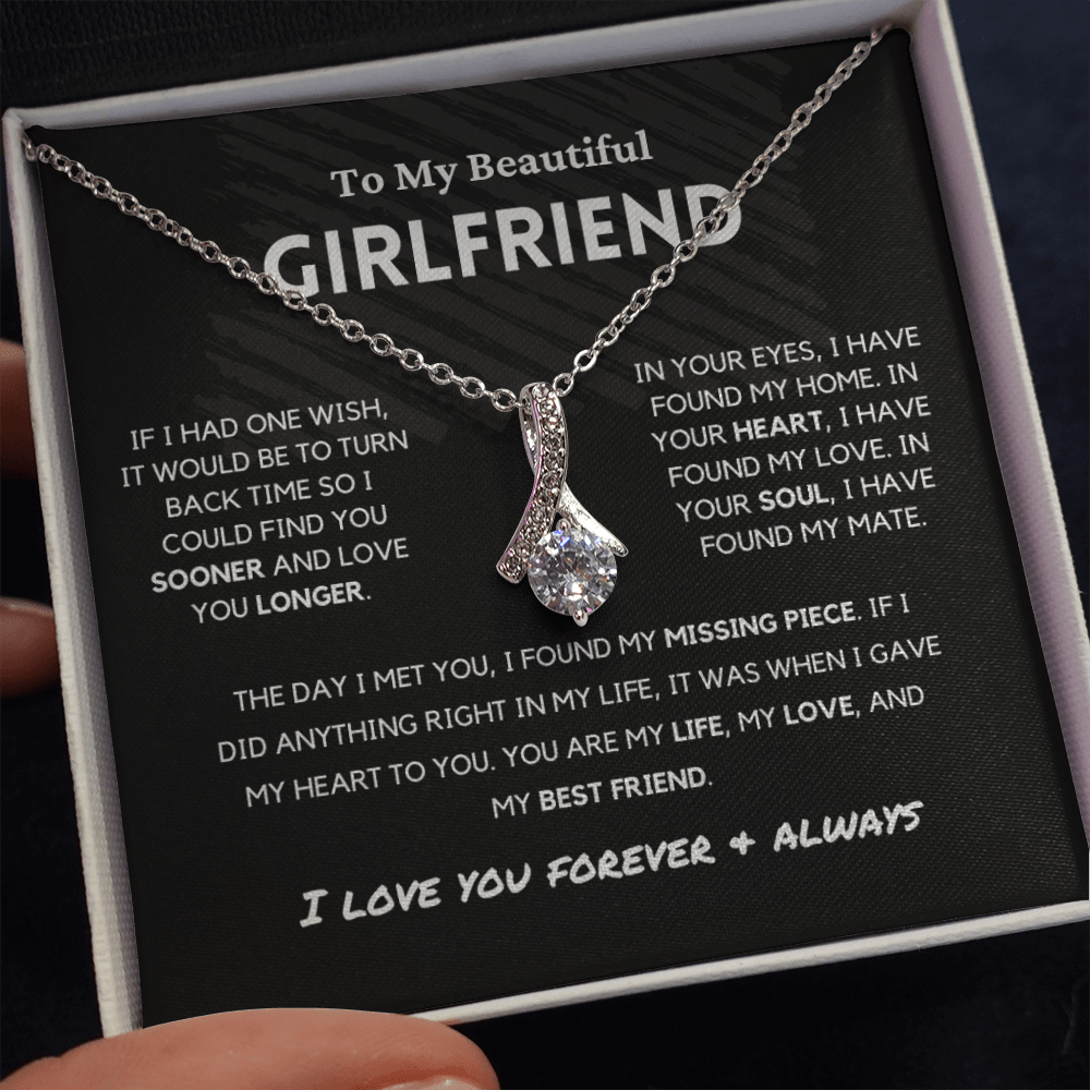 Soulmate - Missing Piece - Eternal Hope Necklace | Romantic Gift for Wife, Fiancé, Girlfriend, Valentine's Day Present 0201dB