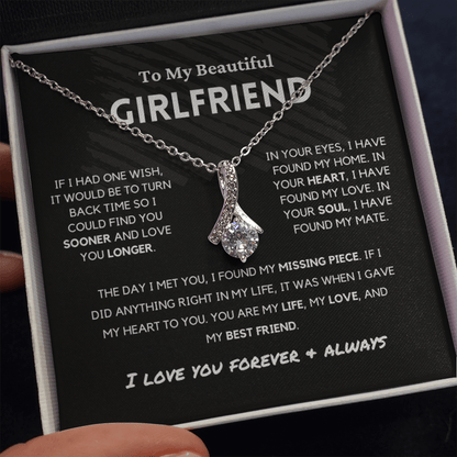 Soulmate - Missing Piece - Eternal Hope Necklace | Romantic Gift for Wife, Fiancé, Girlfriend, Valentine's Day Present 0201dB