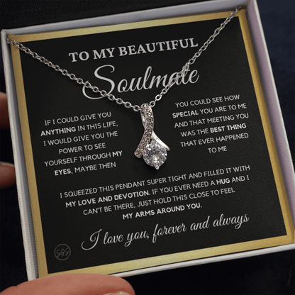 To My Beautiful Soulmate | Love Knot Necklace - Gift for Wife, Gift for Girlfriend, Gift for Fiance, Future Wife, Anniversary for Her 0503cB