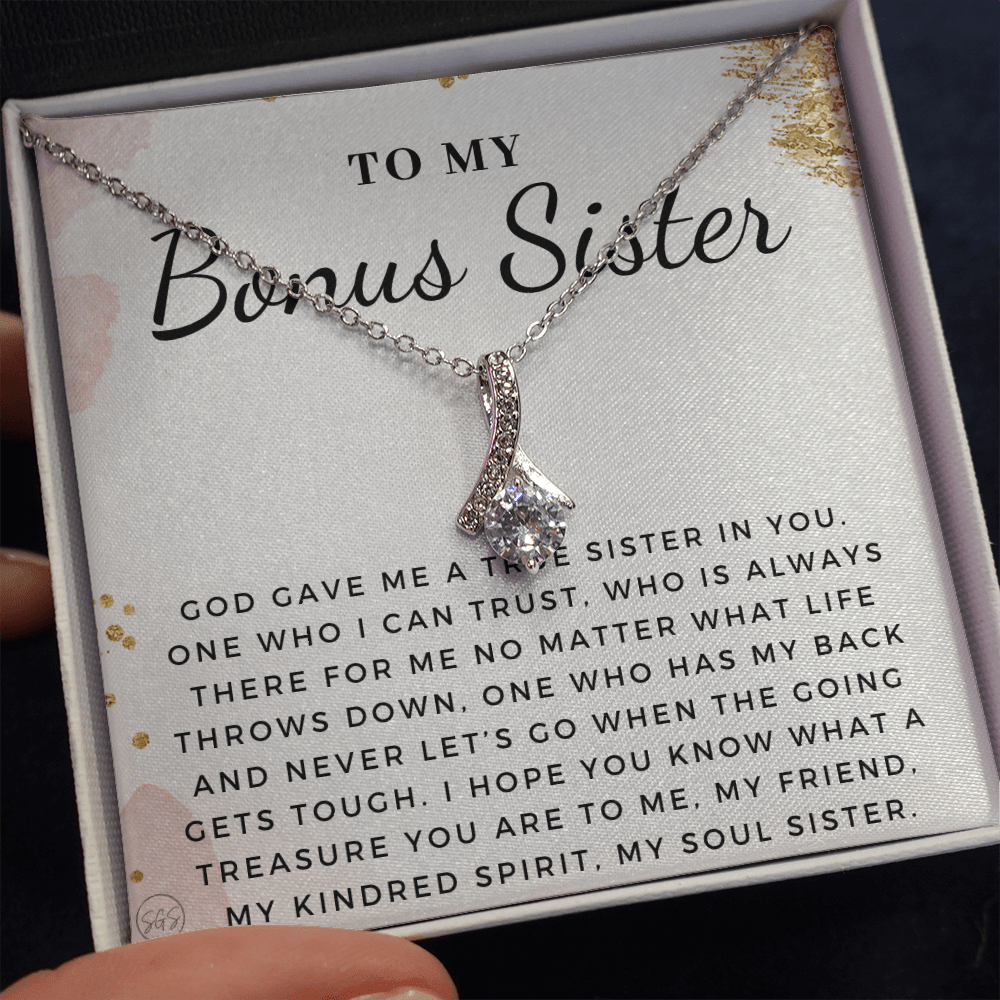 Bonus Sister Gift | Sister in Law Gift, Best Friend Necklace, Roommate, Step Sister, Christian, Birthday 25th, 16th, 30th, Christmas 1104iBA