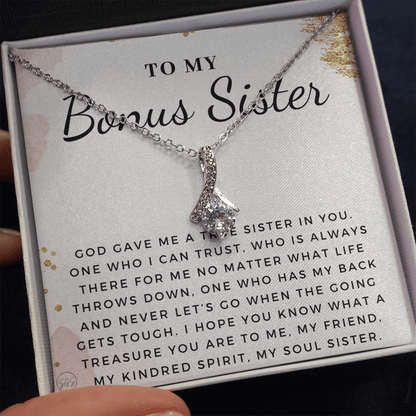 Bonus Sister Gift | Sister in Law Gift, Best Friend Necklace, Roommate, Step Sister, Christian, Birthday 25th, 16th, 30th, Christmas 1104iBA