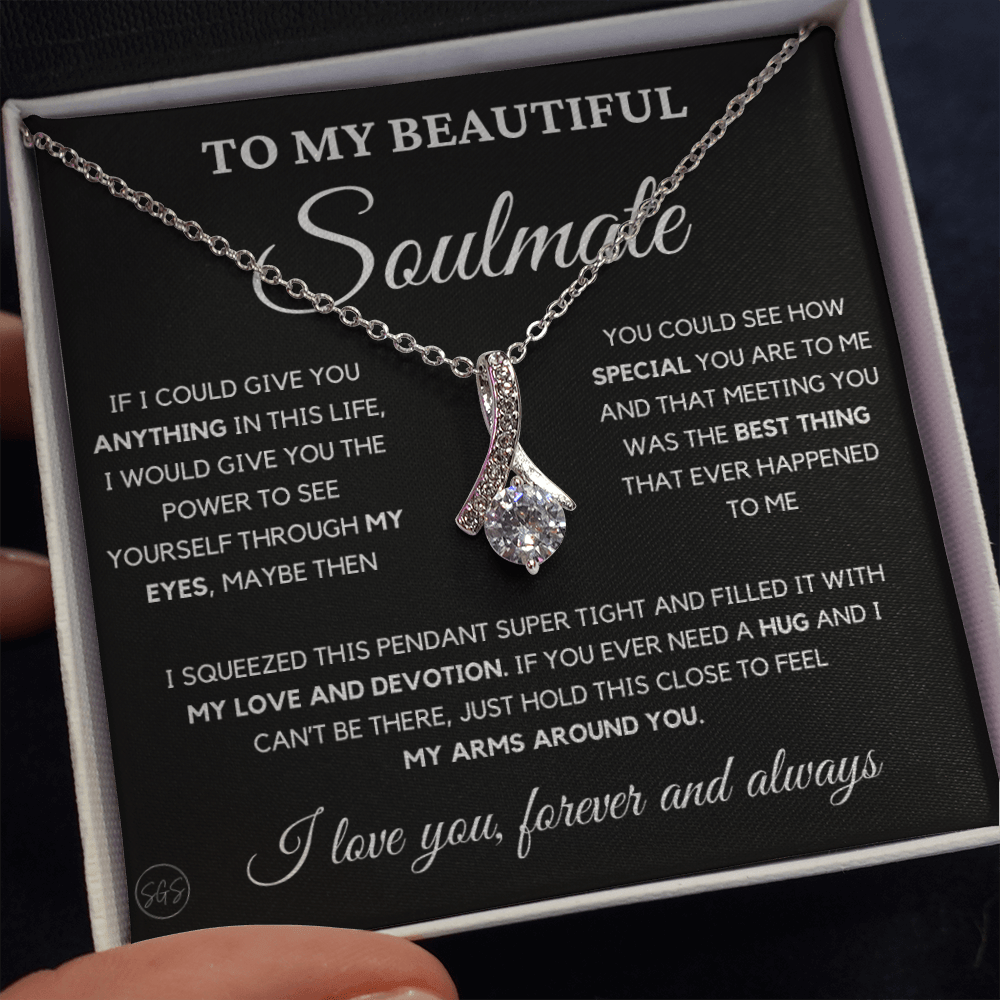 To My Beautiful Soulmate | Love Knot Necklace - Gift for Wife, Gift for Girlfriend, Gift for Fiance, Future Wife, Anniversary for Her 0503bB