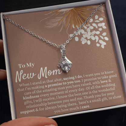 Mother in Law Wedding Gift from Bride - Mother of the Groom Necklace, Sentimental Future MIL, Pampas Grass, Beauty Pendant
