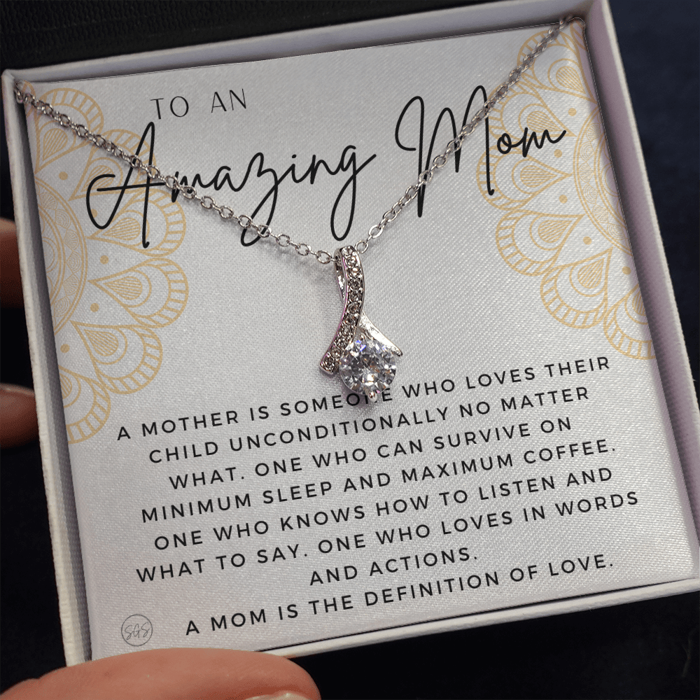 Gift for Mom | For An Incredible Mom, Mother's Day Necklace, From Daughter, Gift for New Mom, Pregnant Sister Gift, Christmas Gift 1112abBA