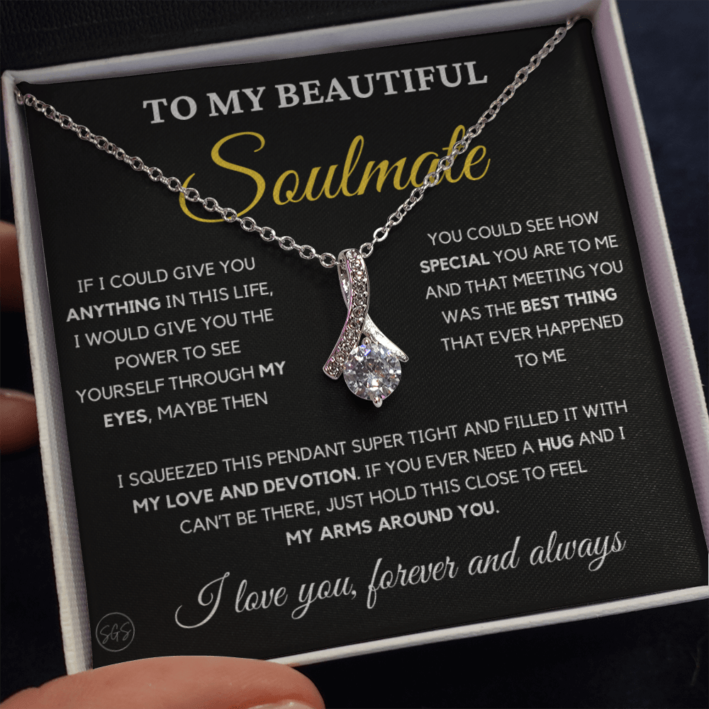To My Beautiful Soulmate | Love Knot Necklace - Gift for Wife, Gift for Girlfriend, Gift for Fiance, Future Wife, Anniversary for Her 0503dB