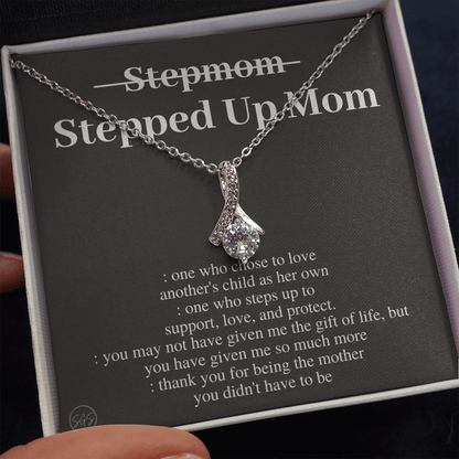 Stepped Up Mom | Gift for Stepmom, Bonus Mom, Stepmother, Grandma, Second Mama, From Step Daughter Son, Christmas, Birthday, Foster 1105dB