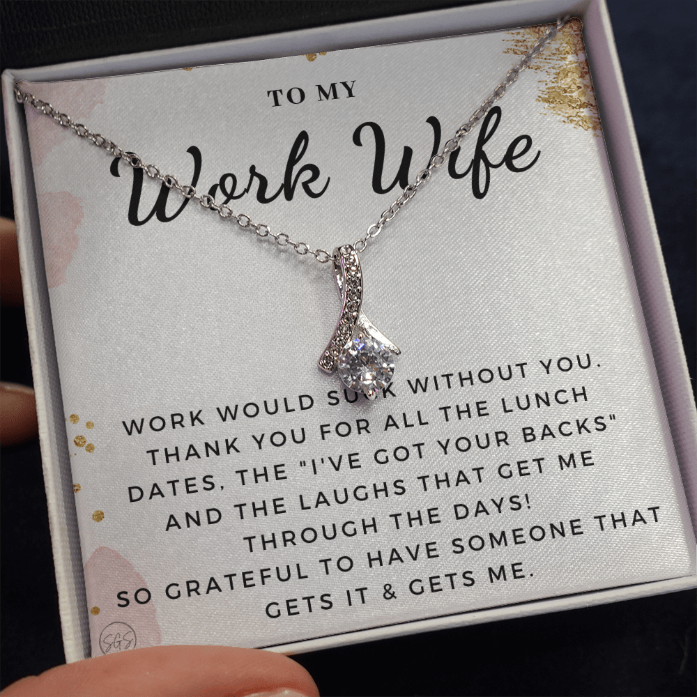 Work Wife Gift | Best Friend at the Office, Christmas, Favorite Co-Worker, Work, Job Anniversary, Employee, Boss, Small Business, Thank You, Bestie Funny 1029wbBA