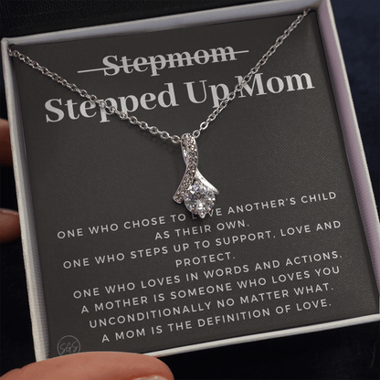 Stepped Up Mom | Gift for Stepmom, Bonus Mom, Stepmother, Grandma, Second Mama, From Step Daughter Son, Christmas, Birthday, Foster 1105cB