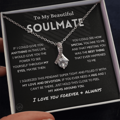 To My Beautiful Soulmate | Love Knot Necklace - Gift for Wife, Gift for Girlfriend, Gift for Fiance, Future Wife, Anniversary for Her 0503eB