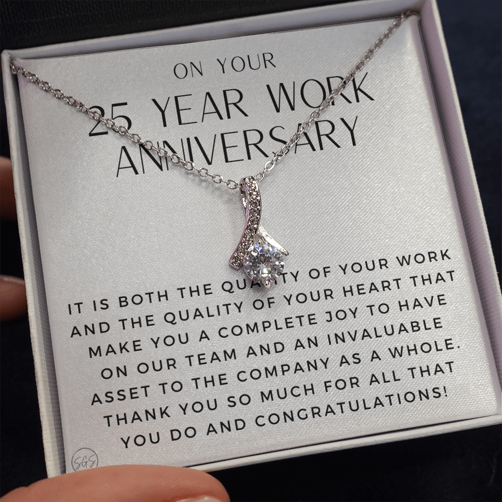 25 Year Job Anniversary Gift | Thank You Gift from Boss, Employee Work Appreciation, Co-Worker, Congrats, Years of Service WA25b