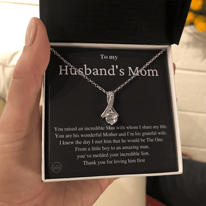 Husband's Mom Gift | Mother in Law Gift, Mother's Day Gift, From Daughter-in-Law, Mother of the Groom Necklace, Birthday, Thank You 0418bB