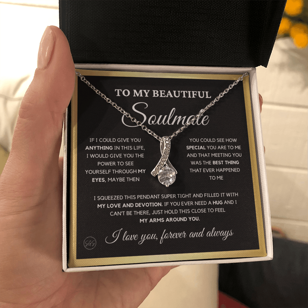 To My Beautiful Soulmate | Love Knot Necklace - Gift for Wife, Gift for Girlfriend, Gift for Fiance, Future Wife, Anniversary for Her 0503cB