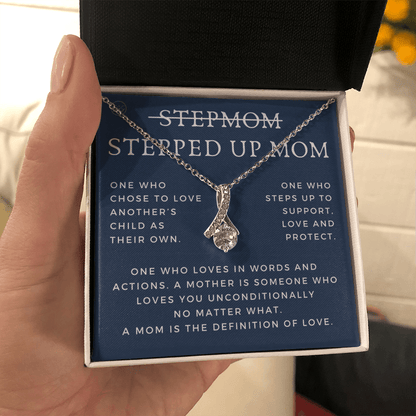 Stepped Up Mom | Gift for Stepmom, Bonus Mom, Stepmother, Grandma, Second Mama, From Step Daughter Son, Mother's Day, Birthday, Foster 125aB