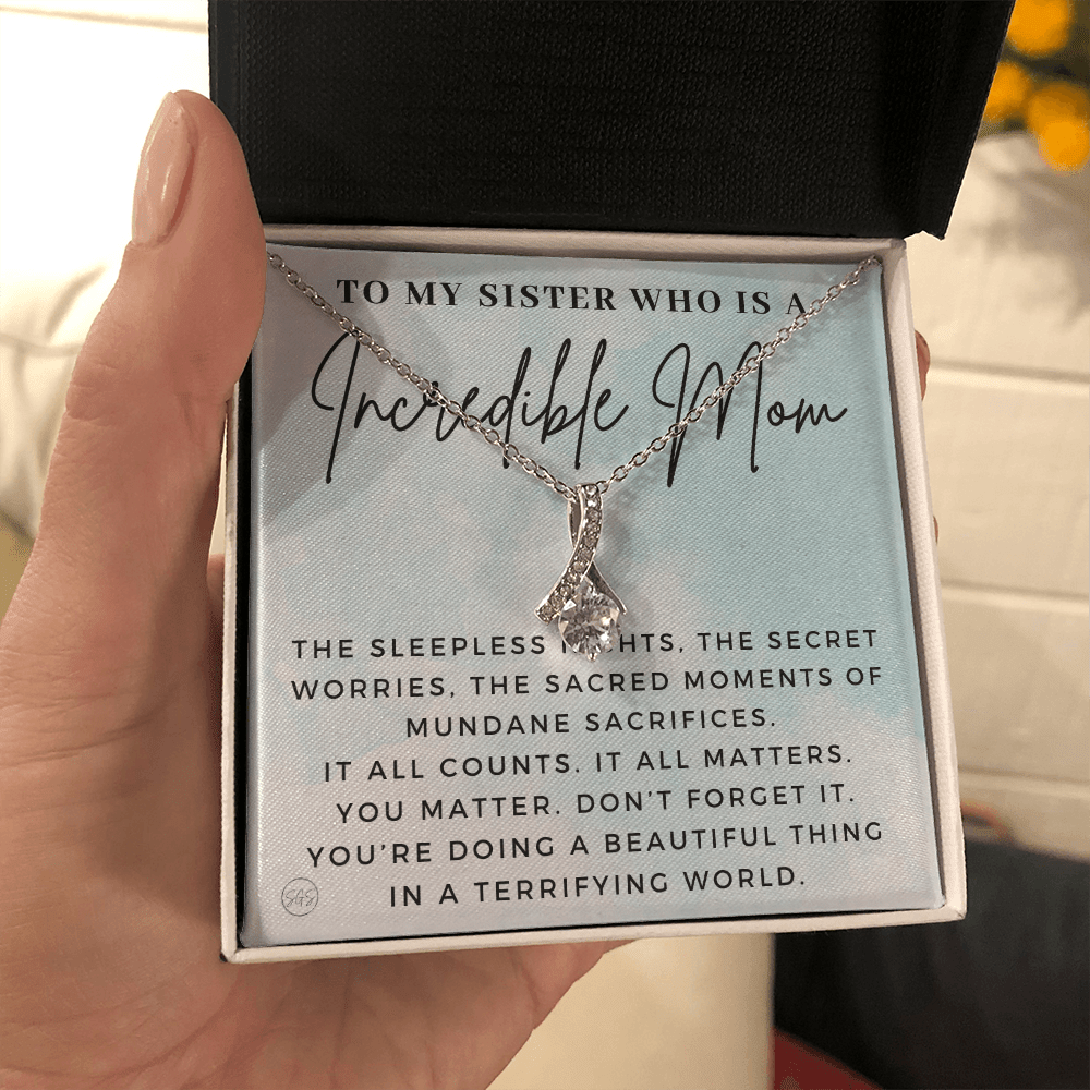 My Sister, An Incredible Mom | Gift for Pregnant Sister, Mother's Day Gift for Sister, Christmas Present for Sister-in-Law, New Mom, Second Child Baby Shower 1112sdBA