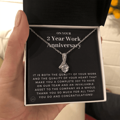 2 Year Job Anniversary Gift | Thank You Gift from Boss, Employee Work Appreciation, Co-Worker, Congrats, Years of Service AN02B
