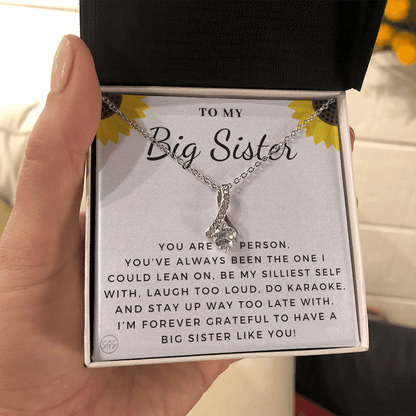 Big Sister Gift | Necklace for Older Sister, Christmas Idea, Birthday Present from Younger Sister, Best Big Sis, Heartfelt & Cute 1111dBA