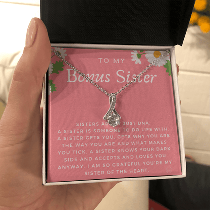Bonus Sister Gift | Sister in Law Gift, Best Friend Necklace, Roommate, Step Sister, Christian, Birthday 25th, 16th, 30th, Christmas 1104bBA