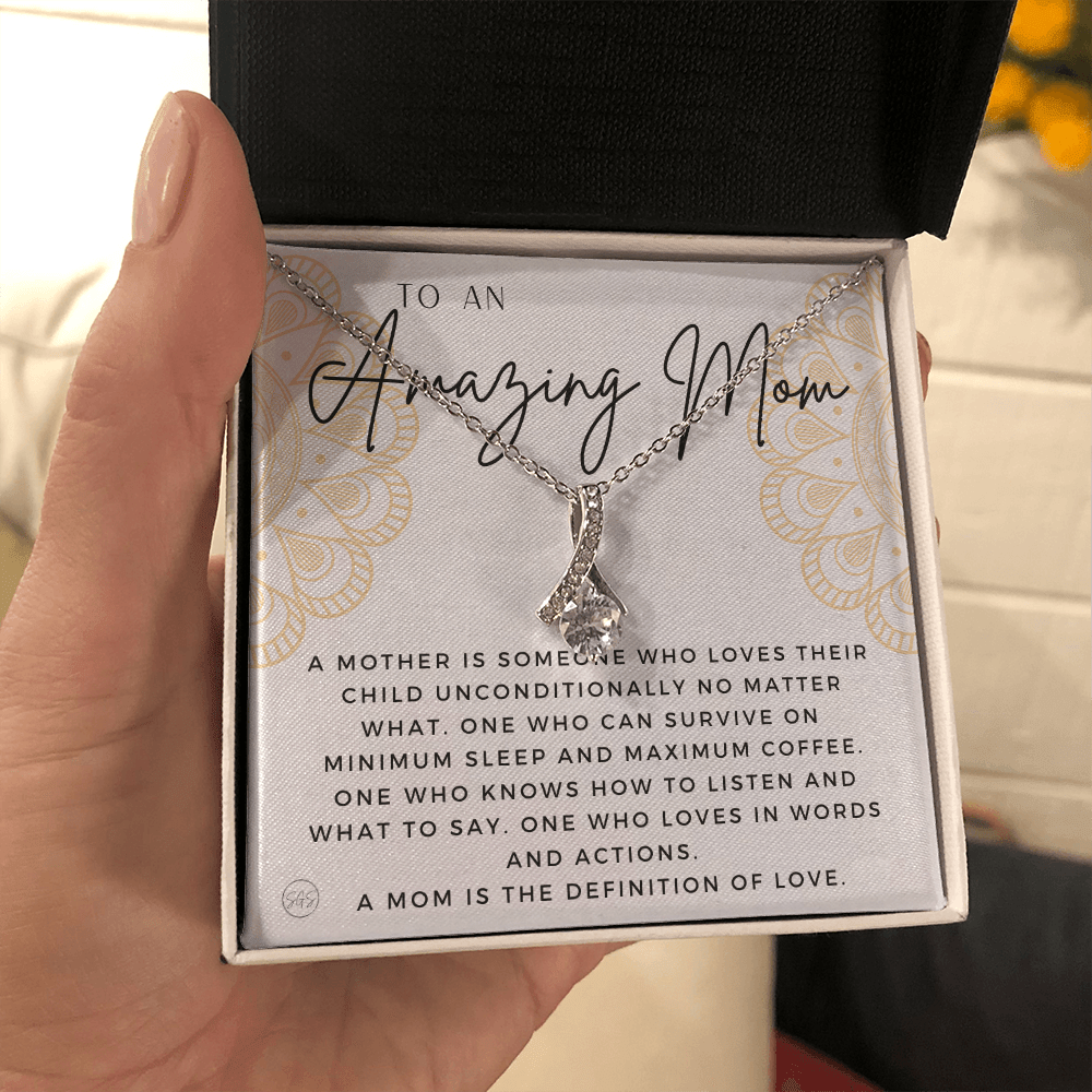 Gift for Mom | For An Incredible Mom, Mother's Day Necklace, From Daughter, Gift for New Mom, Pregnant Sister Gift, Christmas Gift 1112abBA