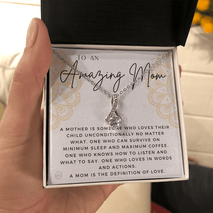 Gift for Mom | For An Incredible Mom, Mother's Day Necklace, From Daughter, Gift for New Mom, Pregnant Sister Gift, Christmas Gift 1112abBA