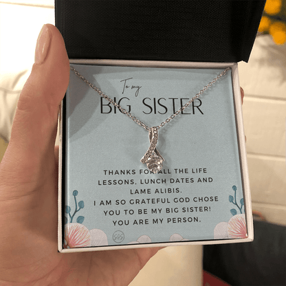 Big Sister Gift | Necklace for Older Sister, Christmas Idea, Birthday Present from Younger Sister, Best Big Sis, Heartfelt & Cute 1111gcBA