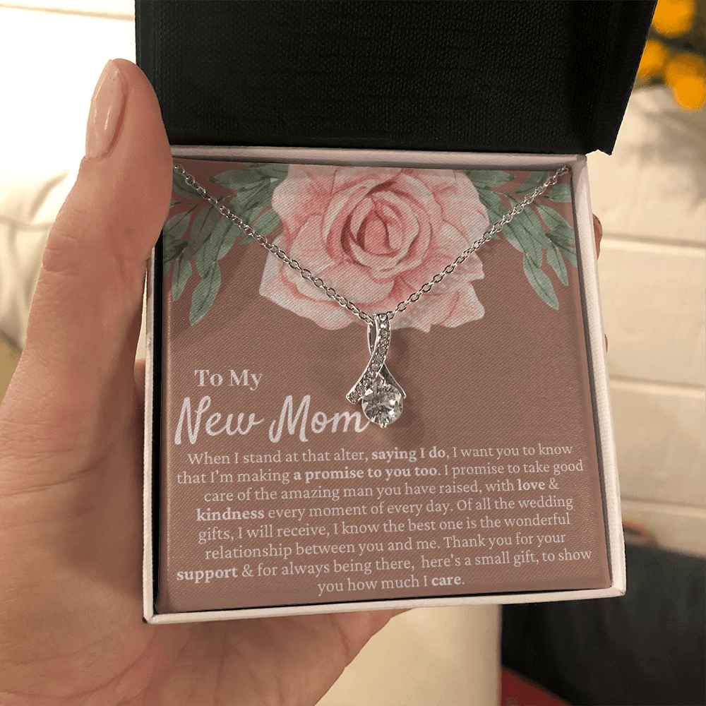 Mother in Law Wedding Gift from Bride - Mother of the Groom Necklace, Sentimental Future Mother-in-Law, MIL Gift, Desert Rose B