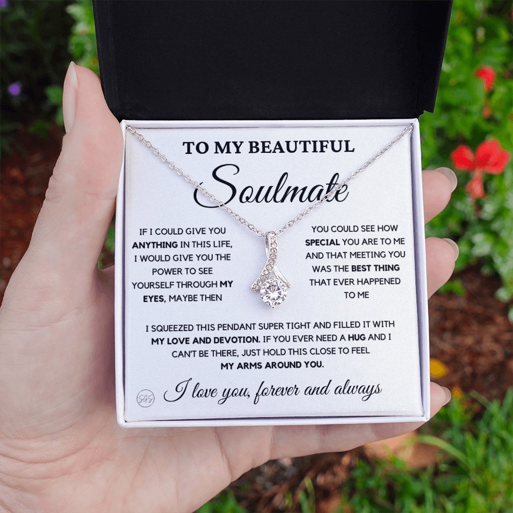 To My Beautiful Soulmate | Love Knot Necklace - Gift for Wife, Gift for Girlfriend, Gift for Fiance, Future Wife, Anniversary for Her 0503aB