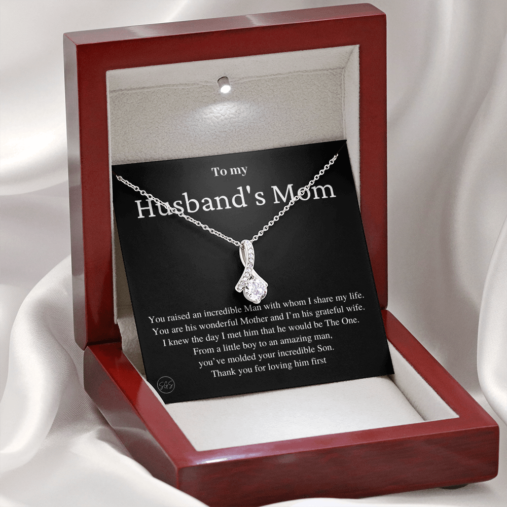 Husband's Mom Gift | Mother in Law Gift, Mother's Day Gift, From Daughter-in-Law, Mother of the Groom Necklace, Birthday, Thank You 0418bB