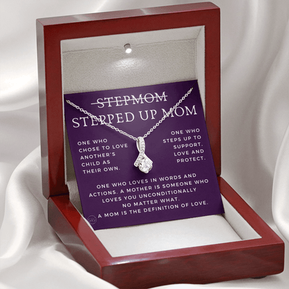 Stepped Up Mom | Gift for Stepmom, Bonus Mom, Stepmother, Grandma, Second Mama, From Step Daughter Son, Mother's Day, Birthday, Foster 125bB