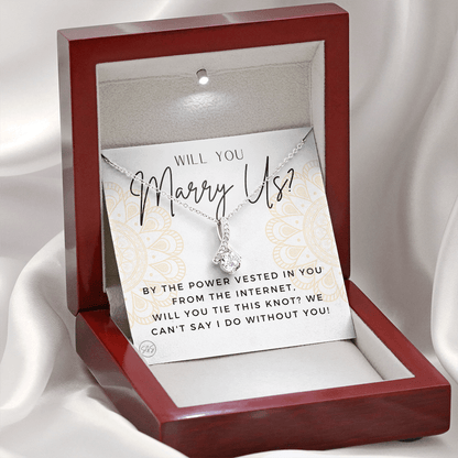 Wedding Officiant Proposal Gift | Will You Marry Us? Will You Be Our Officiant? For Friends, Best Friend Bestie Necklace Bridal Party 0817hbA