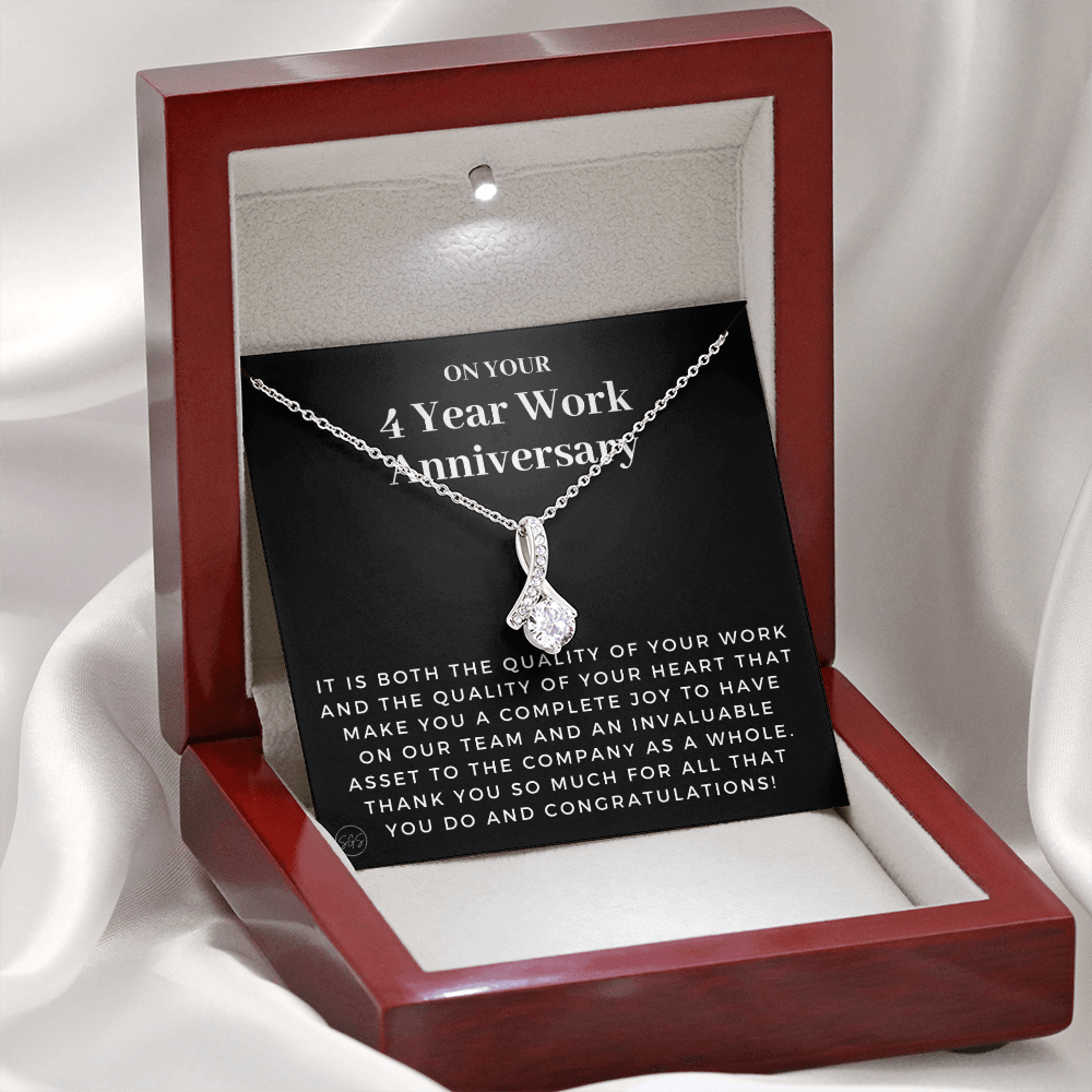 4 Year Job Anniversary Gift | Thank You Gift from Boss, Employee Work Appreciation, Co-Worker, Congrats, Years of Service AN04B