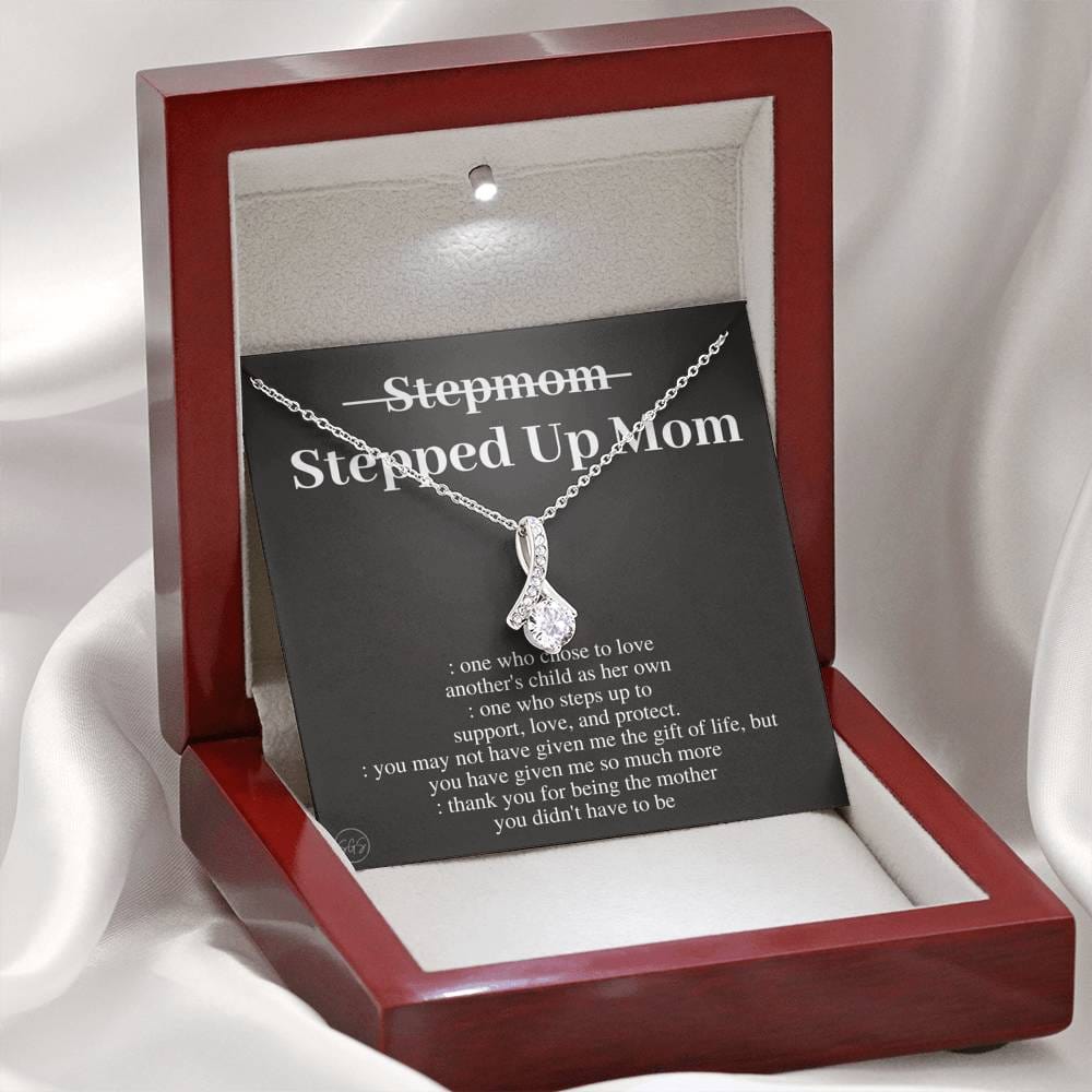 Stepped Up Mom | Gift for Stepmom, Bonus Mom, Stepmother, Mother's Day Present, Grandma, Second Mama, From Step Daughter Son, Christmas, Birthday, Foster 1105dB