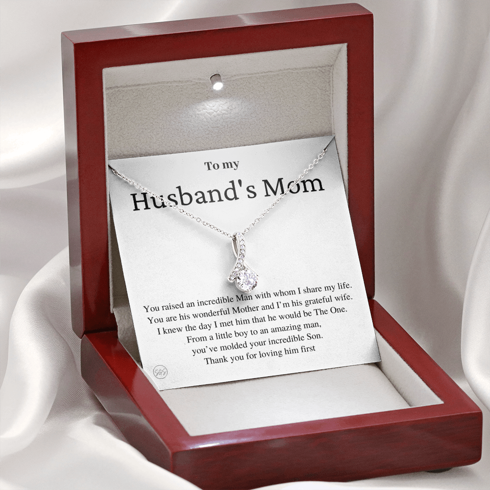 Husband's Mom Gift | Mother in Law Gift, Mother's Day Gift, From Daughter-in-Law, Mother of the Groom Necklace, Birthday, Thank You 0418aB