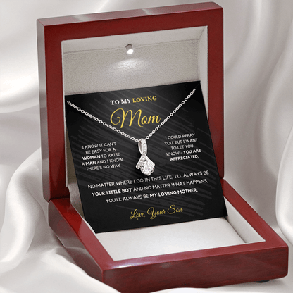 To My Loving Mom - Love Knot Necklace | Gift for Mother's Day From Son, I'll Always Be Your Little Boy, You'll Always Be My Loving Mother 2B